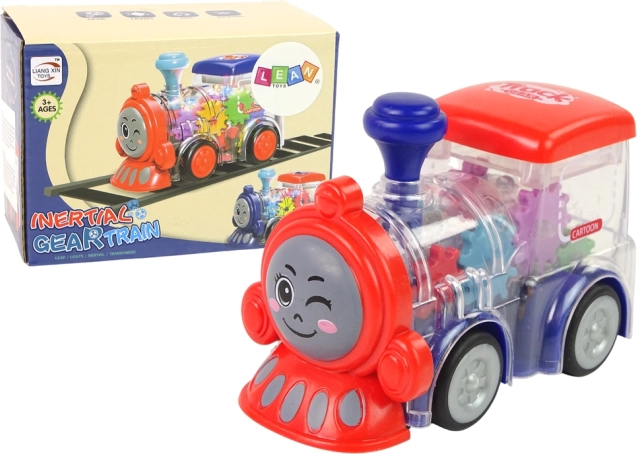Vrolijke Locomotief voor Kinderen LED-lichten Wrijvingsaandrijving