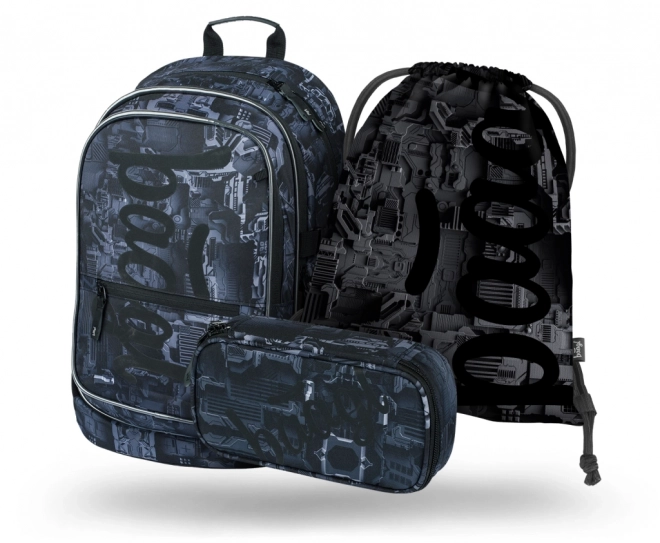Školní set BAAGL Core Technic: rugzak, etui, gymsack