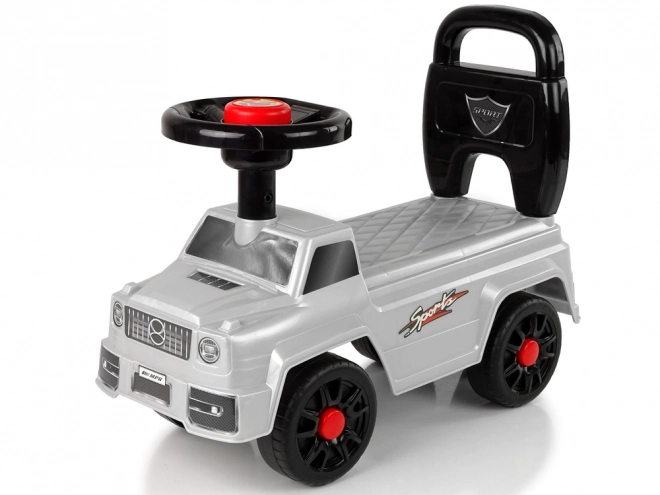 Kinder loopauto QX-5500 zilver met claxon en rugleuning