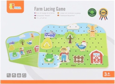 Houten rijgspel Boerderij – VIGA