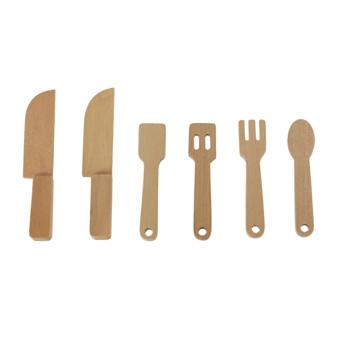 Retro houten kinderkeuken met accessoires
