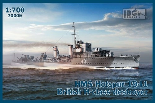 Plastic model van schip HMS Hotspur 1941 Britse torpedobootjager klasse H