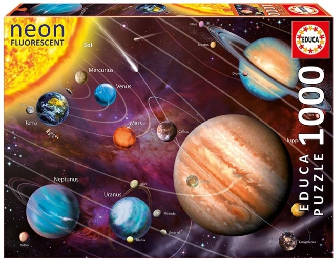 Puzzel 1000 stukjes Neon zonnestelsel