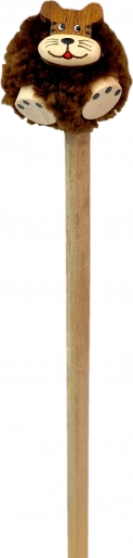 Houten potlood met leeuwtje met harige manen