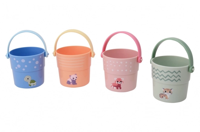 Stapelkubussen Jouéco in pastelkleuren