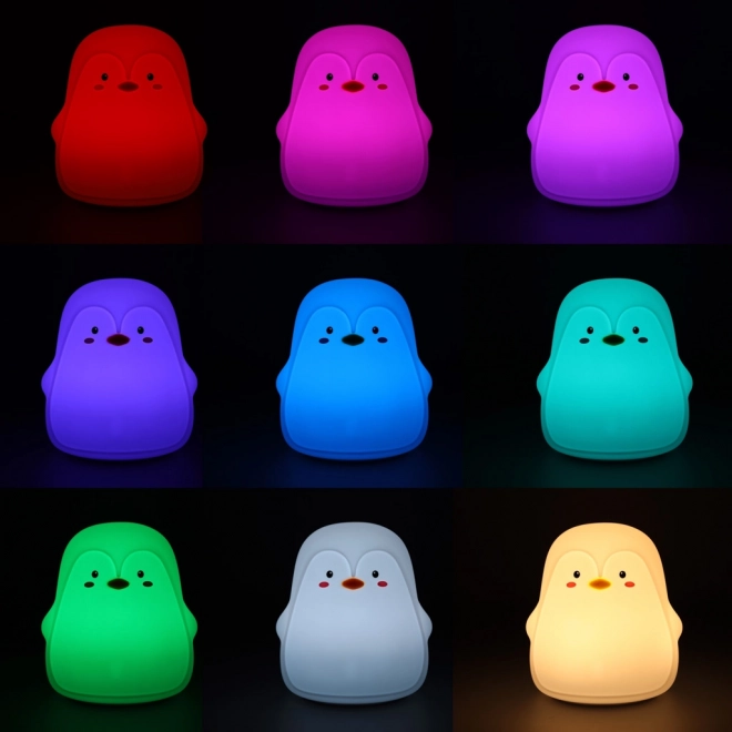 Kinder siliconen LED nachtlampje pinguïn