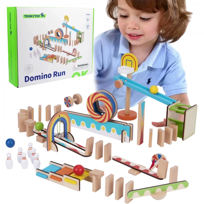 Houten bouwblokken domino / domino puzzel Tooky Toy