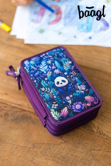 BAAGL School etui drie lagen Jungle Panda