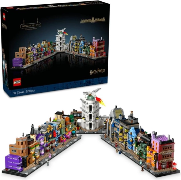 Miniatuurmodel Tovenaarswinkels in de Wegisweg van LEGO Harry Potter