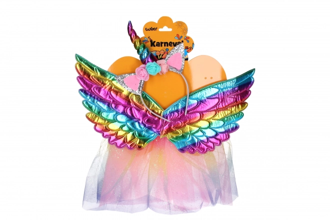 Set carnaval - kleurrijke eenhoorn