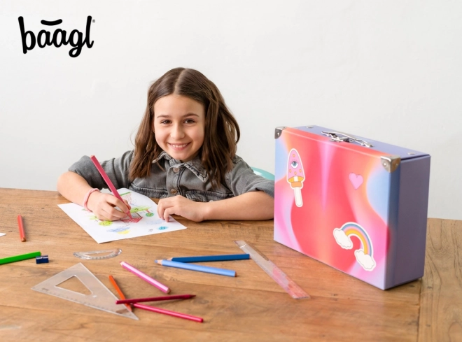 Opvouwbare schoolkoffer Duha rood