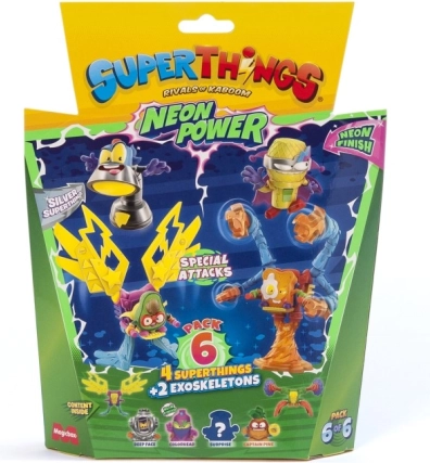 SuperThings Neon Power verzamelpakket 6 figuren met exoskeletten