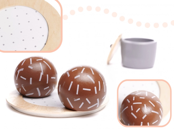 Houten theeset voor kinderen met servies