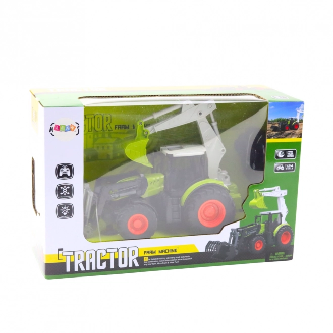 Leuke tractor met draaibare schep en graafmachine