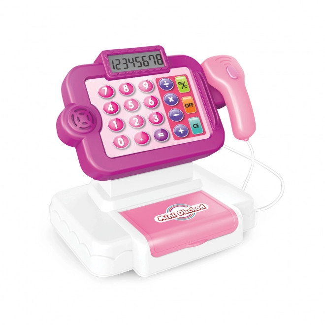 MINI WINKEL - Tsjechische kassa met leren winkelen - roze