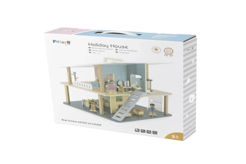 Houten vakantiedollhouse met terras