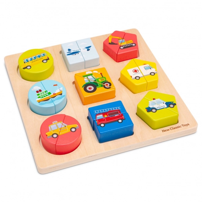 Houten insteekpuzzel - vervoermiddelen