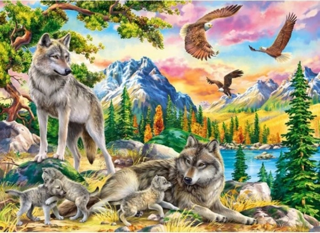 Puzzel Wolfenfamilie en adelaars 300 stukjes CASTORLAND
