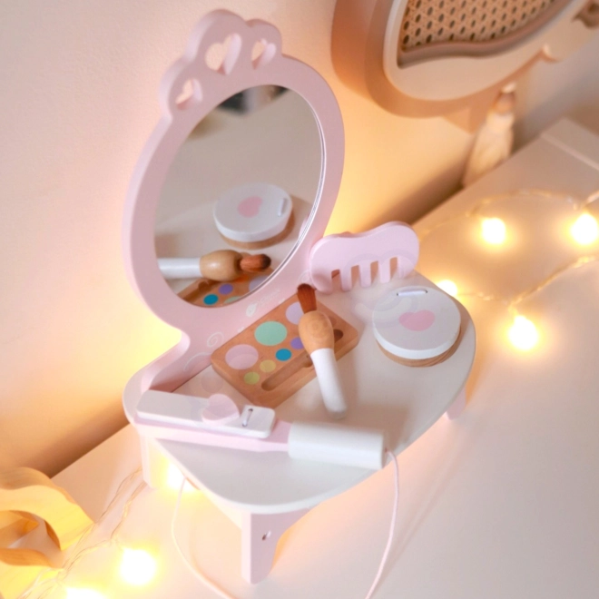 Houten kaptafel voor kinderen met spiegel en accessoires van Classic World