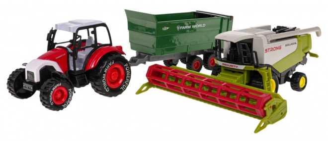 Set landbouwwagens Tractor + Maaidorser