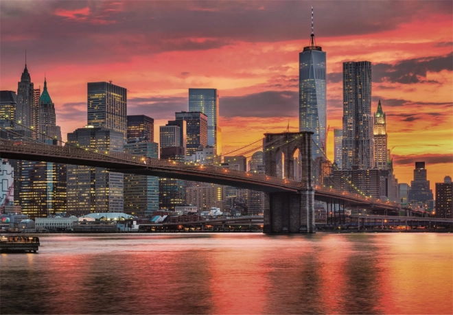 Puzzel 1500 stuks Compact East River bij schemering