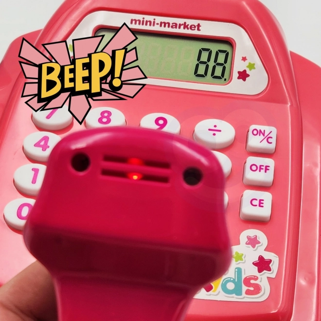 WOOPIE Kinderkassa met planken en accessoires roze