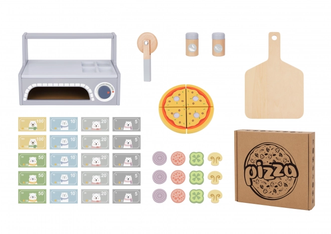 Tooky Toy houten pizza set met accessoires