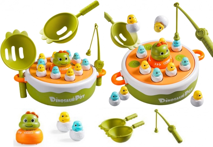 Houten magnetisch dinosaurus-vangspel – groen