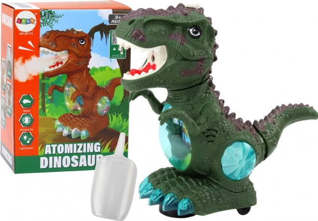 Groene dansende dinosaurus met obstakelsensor en lichteffecten