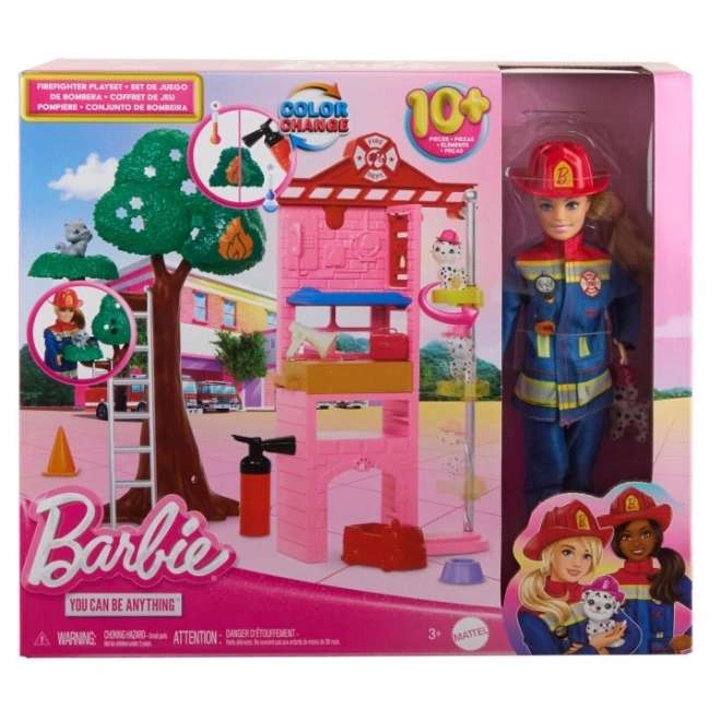 Barbie Brandweervrouw pop met accessoires