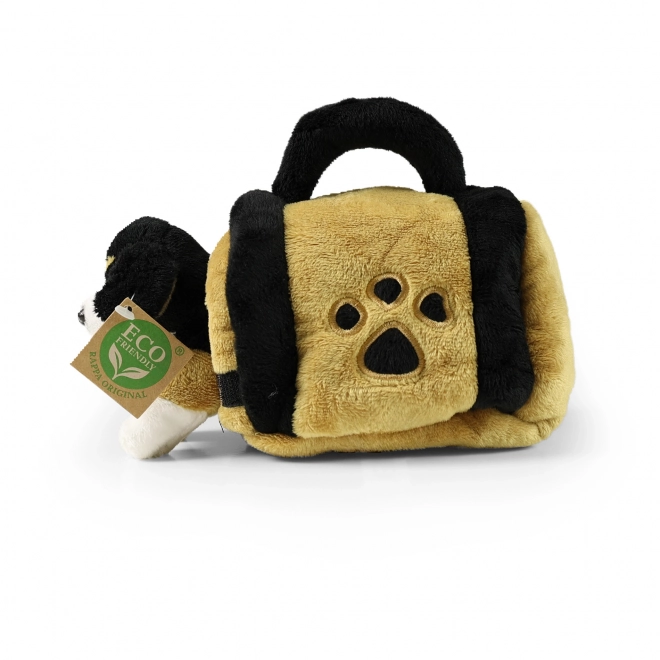 Pluchen hond Berner Sennen in eco-vriendelijke draagtas 15 cm