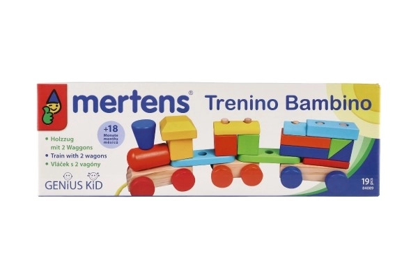 Kleurige houten trein met wagons van Mertens