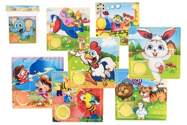 Dierschuifpuzzel plastic 10cm ass. mix soorten in zakje
