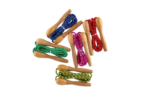 Verstelbaar springtouw met houten handvat - 270 cm