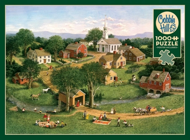 Puzzel Picknick bij de Brug 1000 Stukken van Cobble Hill