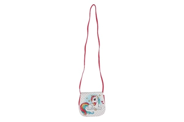 Handtas/Unicorn Tas met steentjes plastic 4 kleuren in zak 17x15x3cm