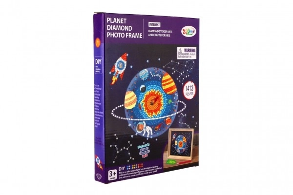 Creatieve set diamantschilderen Ruimte met plakdiamanten in doos 21x27x3cm