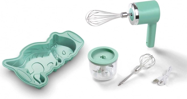 mini accu kinderset 3-in-1 – mixer, hakmolen en dinosaurusvorm Jata