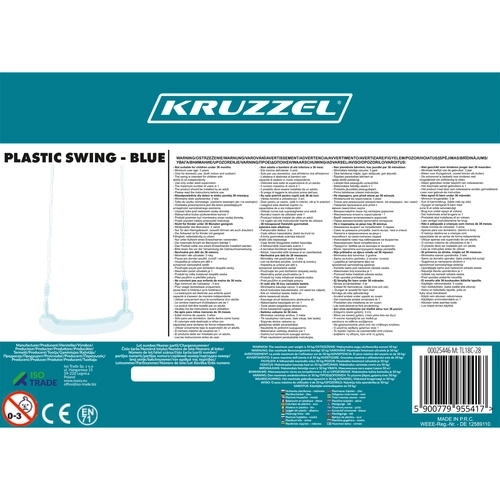 Plastic schommel - blauw