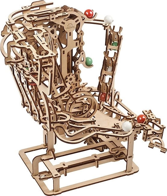 Ugears 3D houten mechanische puzzel Knikkerbaan Ketting