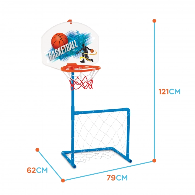 Sportset 2-in-1 met basketbalring en voetbaldoel Woopie