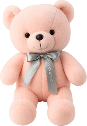 Pluchen Teddybeer Roze met Strik