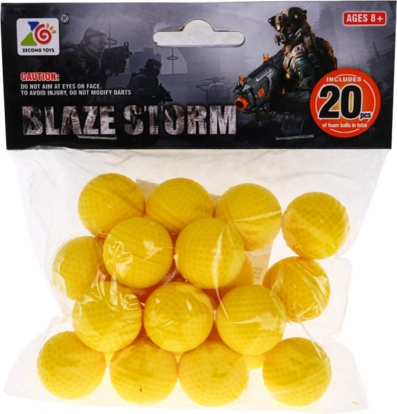 Set van 20 schuimballetjes Munitie voor pistolen en geweren Blaze Storm voor kinderen 8+