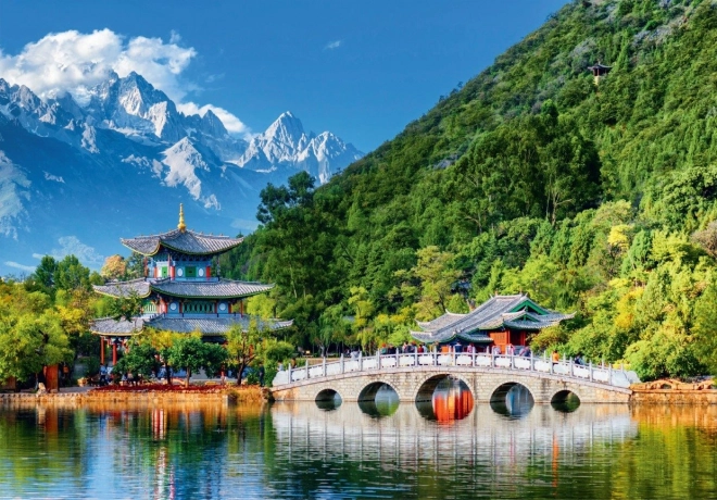 Puzzel Sneeuwberg van de Jade Draak China 1000 stukjes