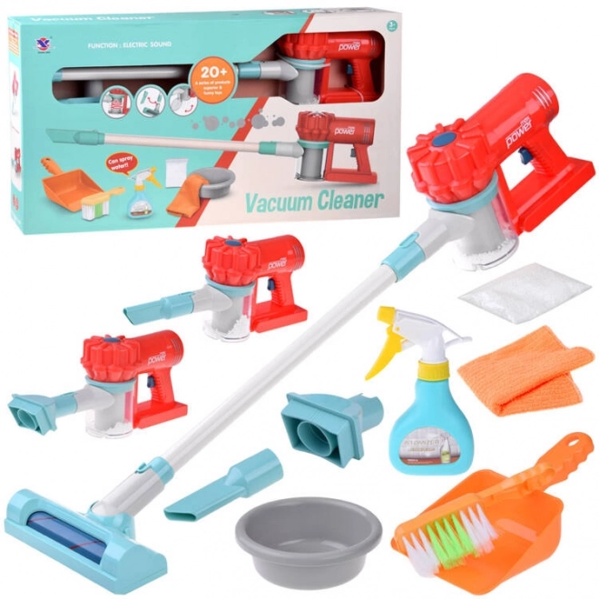 Kinderschoonmaakset met draadloze stofzuiger en stoffer