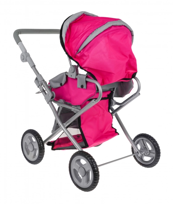 Roze poppenwagen 2-in-1