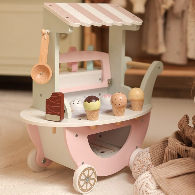 Houten wagen met ijs WOOPIE Green