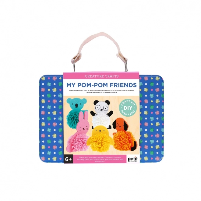 Petit Collage Creatieve Koffer met Pompon Dieren
