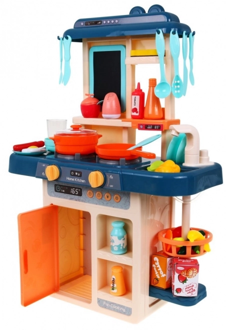 Kleurrijke keuken + interactieve stoombrander + kraan + accessoires - 42 delen
