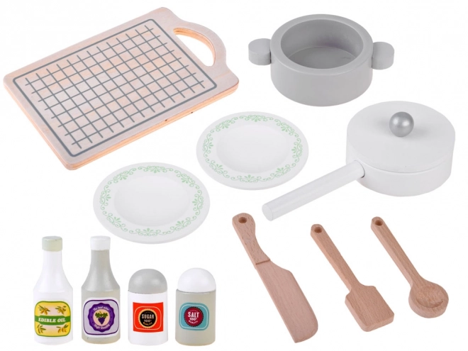 Grote houten kinderkookkeuken met accessoires